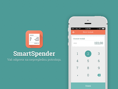 SmartSpender app app bill financial green icon ios7 numpad