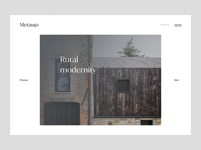 Metauro → Journal architecture conceptual exploration figma prototype transition website