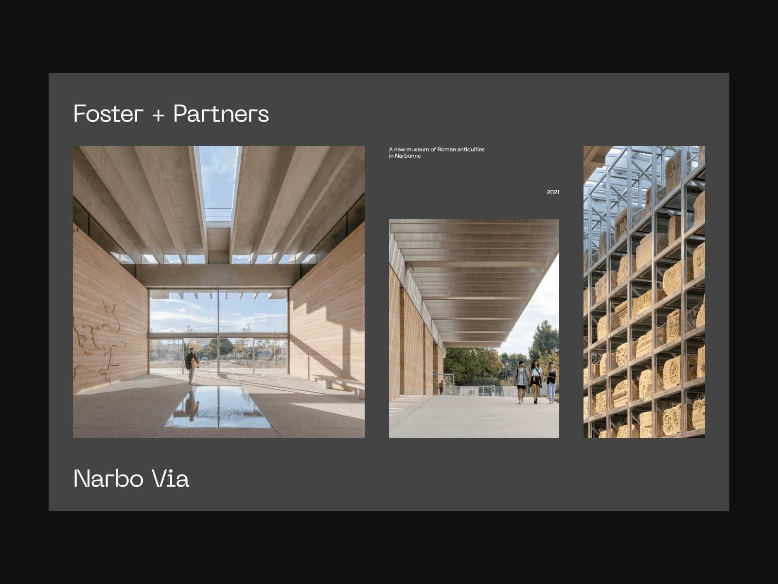 Narbo Via - Layout exploration 01 architecture exploration grid layout minimalist modern modernist museum presentation typography