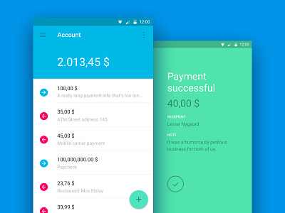 Android UI kit for Sketch android app design financial kit material sketch ui