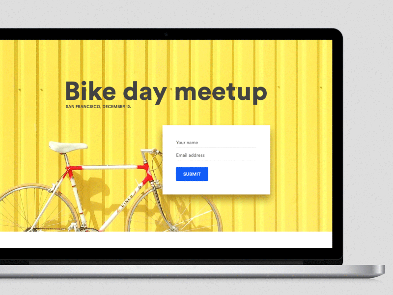 Sign up #01 Daily UI animation bike daily ui dailyui fivenyc meetup register sign up