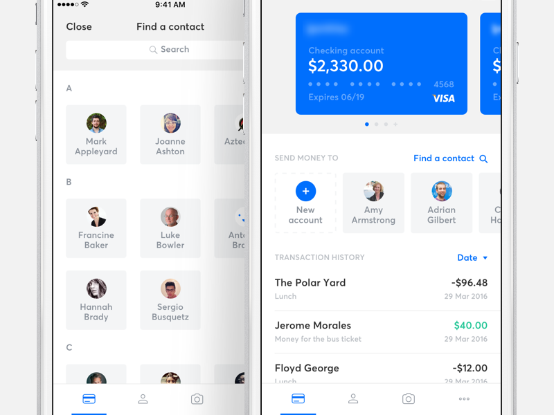 Banking app - Home screen by Ivan Bjelajac for Bien on Dribbble