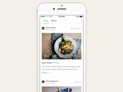 Food delivery & discovery - Social feed view by Ivan Bjelajac for Bien ...