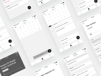 Ahead - Time & task managment agenda calendar management project schedule task time user experience ux wireframes
