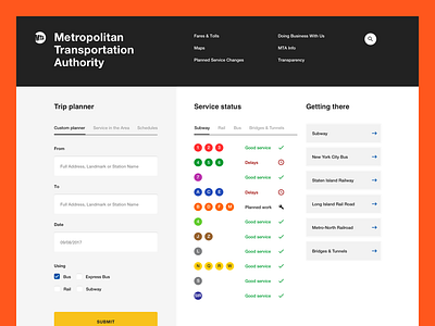 Metropolitan Transit Authority - Landing page bus information mta new york rail subway transit transportation
