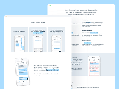 Promotional website - Ahead explanation how it works landing management promotional schedule task time website