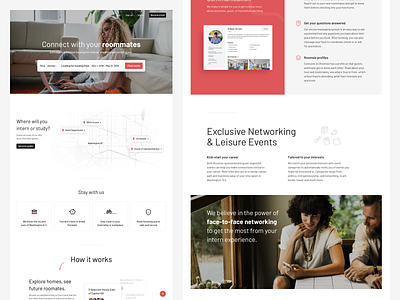 Booking service landing page booking intern networking rent roommates student