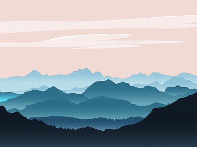 Mountainscape design illustration landscape mountains vector