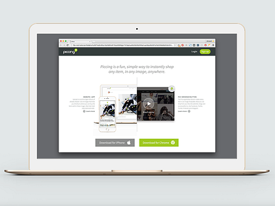 Piccing Landing Page appstore browser extension landing page lapa sign in sign up website