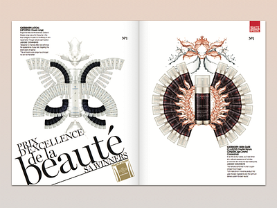 Marie Claire Beauty Spread Part 1 awards beauty indesign layout magazine marie claire rorschach