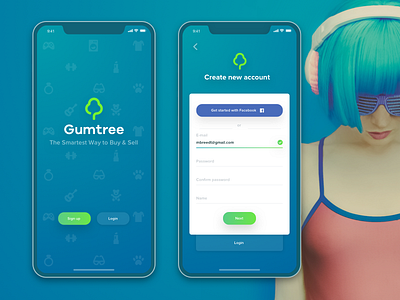 Gumtree Sign Up Redesign gumtree iphone x minimal redesign sign up user interface design