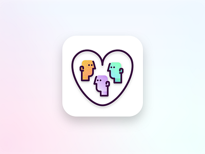 Support network app 005 app app icon dailyui gradients heart mobile people support network ui user interface design