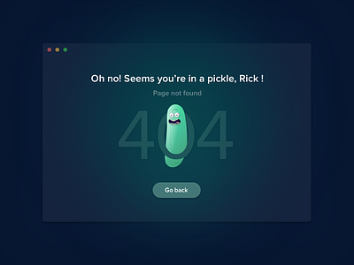 404 page 008 404 error pickle pickle rick rick and morty ui ui daily