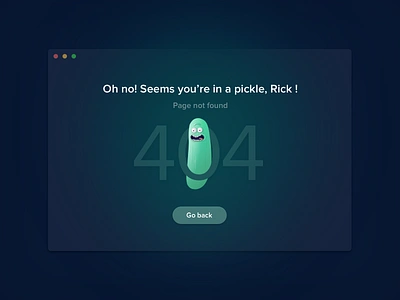 404 page 008 404 error pickle pickle rick rick and morty ui ui daily