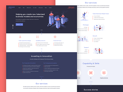 Landing Page for Redsand Labs anima block chain fin tech homepage landing page lapa launchpad sketch token tokenised ui ux web
