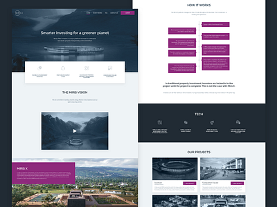 Miris X Landing Page blockchain investment landing page lapa real estate ui user interface