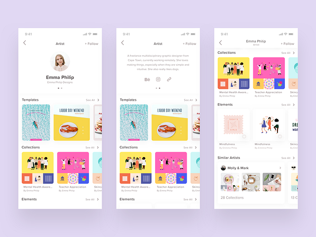 Artist Profile by Marisa Breedt on Dribbble