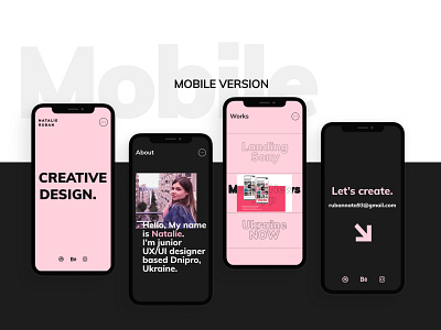 Portfolio site brutalism mobile version portfolio portfolio site ui webdesign