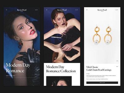 Kyoto Pearl — Jewelry Brand Responsive Mobile design fashion japanese jewelry minimal navigation responsive typography ui ux