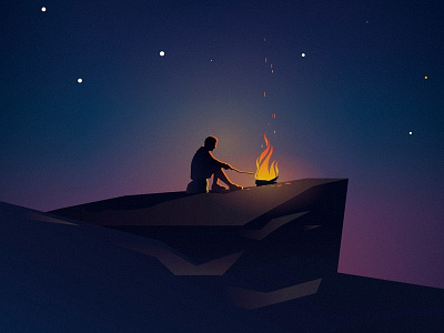 Quiet evening adobe art artwork design dribbble evening graphic illustration illustrator mood mountain natura sky vacation vector