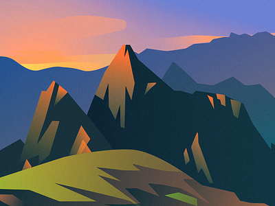 Evening adobe art artwork design dribbble evening illustration illustrator mood mountain sunset vadimsavula vector