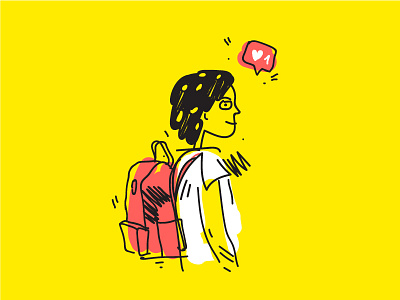 Hope adobe art artwork backpack brush design dribbble eyes graphic illustration illustrator like mood portrait vector yellow