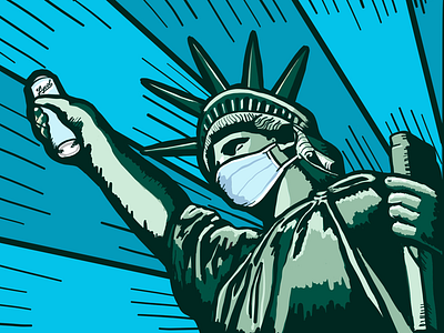 Lady Liberty - The New Norm art face mask illustration i❤️ny ny statue of liberty