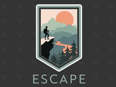 Hiking Badge adobeillustrator art badge badge design color creative escape illustration illustrator vector