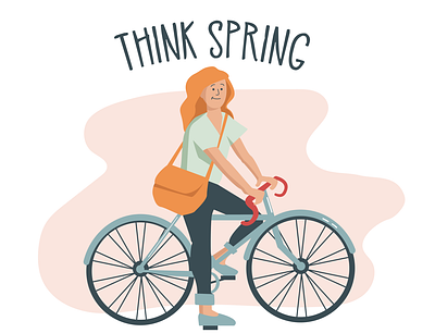 Spring Time Bike Ride adobeillustrator art color creative drawing flat illustration flatart illustration illustrator marketing art vector