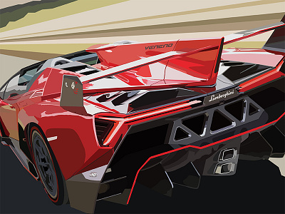 Illustration of Lamborghini Veneno adobe illustration illustrator lamborghini