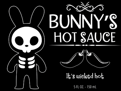 Bunny Hot Sauce Label branding graphic design hot sauce packaging