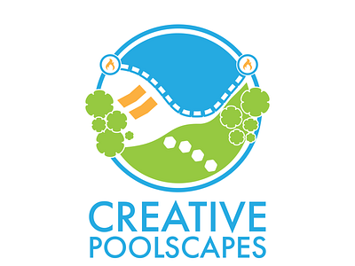 Creative Poolscapes logo graphic design landscaping logo logo design pool