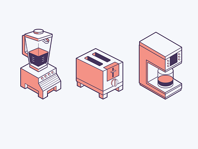 Isometric drawings of kitchen appliances adobeillustrator art drawing illustration isometric kitchen appliances