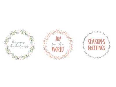 Holiday Wreath Stickers art brushes drawing fonts holiday design illustration illustrator pattern brush vector