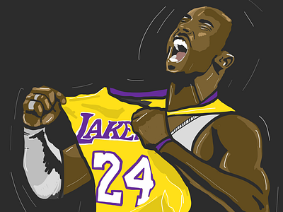 Illustration of Kobe Bryant art. drawing color illustration kobe