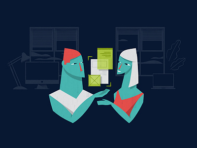 Teamwork character colors digital green illustration interface teamwork