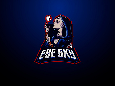 Eye Sky Mascot blue dark designer logo esport esports esports logo eye game gamer gothic mascot mascot design mascot logo mascotlogo red sky woman