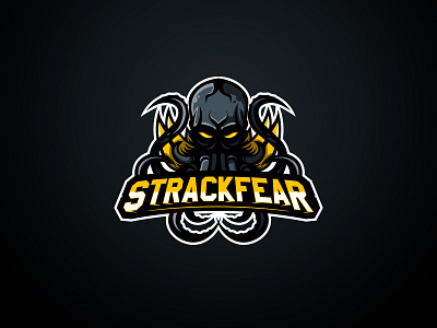 StrackFear 2d 2d art cthulhu esportlogo esports logo gold grey karken logo mascot mascot design mascot logo mascotlogo strackfear