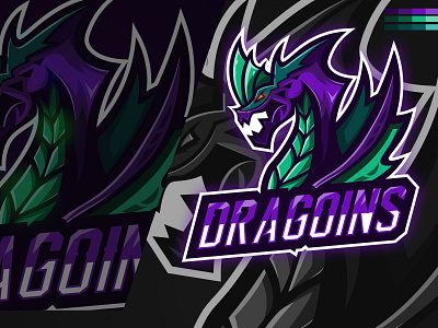 Dragoins 2d cybersport esportlogo flatdesign illustrator logo logotype mascot character sport sports logo дизайн логотипа маскот талисман