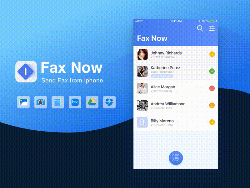 UI Design：Fax now