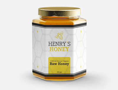 Henry's Honey - Jar Label branding design graphic design logo print