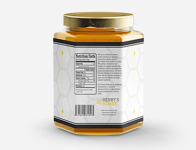 Henry's Honey - Jar Label branding design graphic design logo print