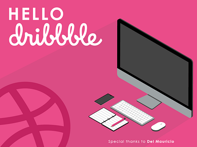 Hello Dribbble debut design illustration