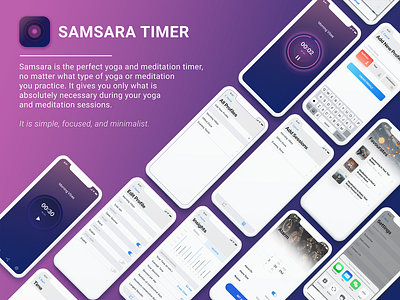 Samsara Timer android app countdowntimer design illustration ios app meditation app timer app ui ux