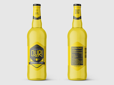 Quri beer bottle bottle label branding design graphic design illustration label logo package design packaging print print design soda vector wine