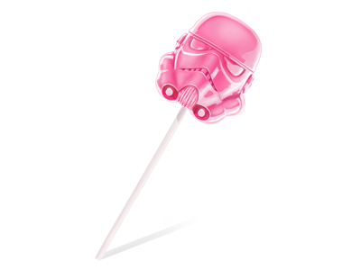 chupatrooper glossy idea star wars stormtrooper candy fun helmet sweetness delicious lick stick pink not.3d techdesign
