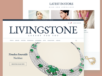 Jewellery Ecommerce Site clean concept design diamond ecommerce emerald minimal online shopping simple ui ux website