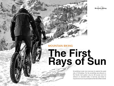 Adventure Page Layout adventure black and white concept brochure mountain biking page layout