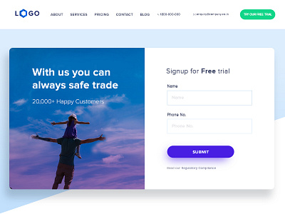 Signup Form clean concept finance form signup simple stocks trade trending colours ux web ui white