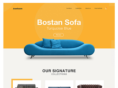 Sofa Homepage contemporary furniture innovative modern design sofa ui ux website yellow